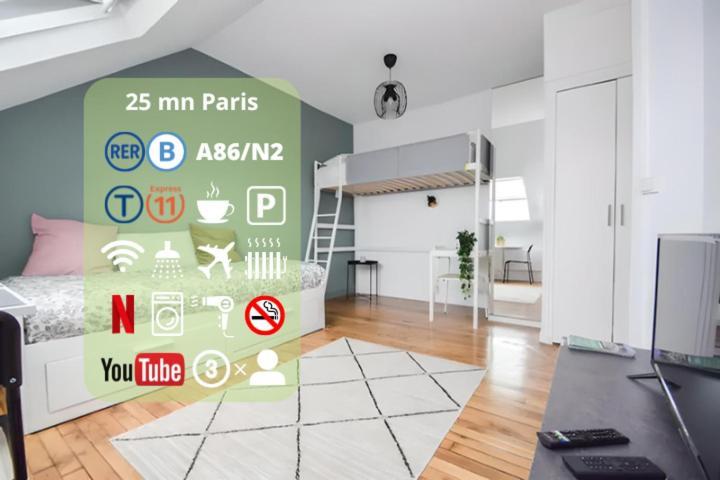 Disponible - Appartement Entier - 10Mn Rer B Aeroport Cdg - Paris Gare Du Nord, T11 Express, Le Bourget, Tout Equipe, Netflix Gratuit, 3 Personnes, 4Eme Etage, Escaliers, Parc Des Expositions, Parking Rue Gratuit Apres 19H Дранси Екстериор снимка